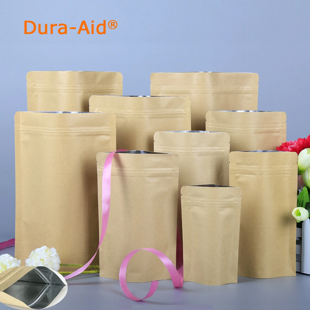 de papel kraft con cremallera, mini bolsas de papel kraft cremallera de 15x21cm, 5,9 ''x 8,3'', pequeñas bolsas de papel de café, 100 small|bag bagbag zipper - AliExpress