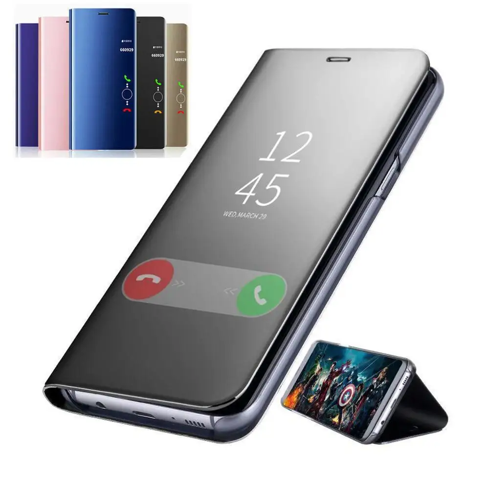 

Honor 8x 8A 8C 10 10i View Mirror Flip Case For Huawei P30 Pro P20 Lite p10 Mate 20 Plus P Smart 2019 Stand Cover y5 y6 y7 y9