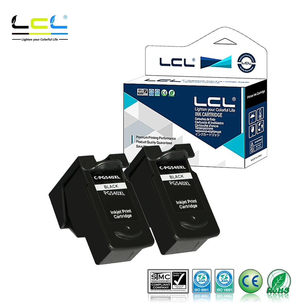 

LCL PG540XL PG540 XL(2-Pack Black) Ink Cartridge Compatible for Canon Pixma MG2250/2150/3150/3250/4250/4150/MX435/375/515/MG3650