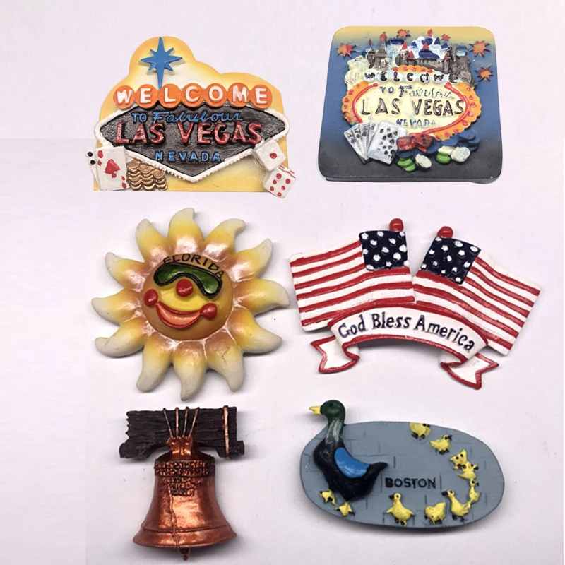 

Creative Magnetic Fridge magnet American Tourist Souvenir Hawaii LAS VEGAS LOS AMGLES Magnetic Refrigerator Stickers Home Decor