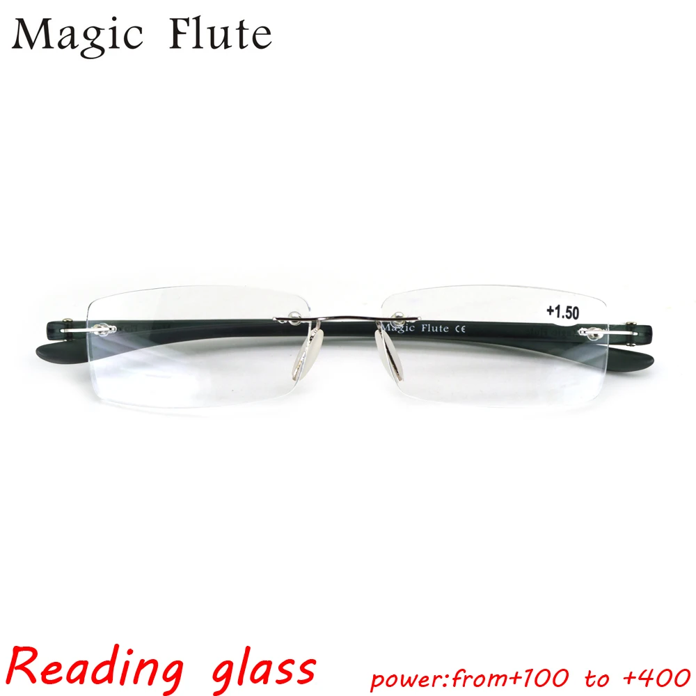 Новые модные очки для чтения из нержавеющей стали, очки без оправы для мужчин или женщин, винтажные очки R14001