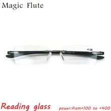 Новые модные очки для чтения из нержавеющей стали, очки без оправы для мужчин или женщин, винтажные очки R14001