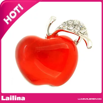 

Red Apple Women Brooches For New Christmas Enamel Apple Brooches