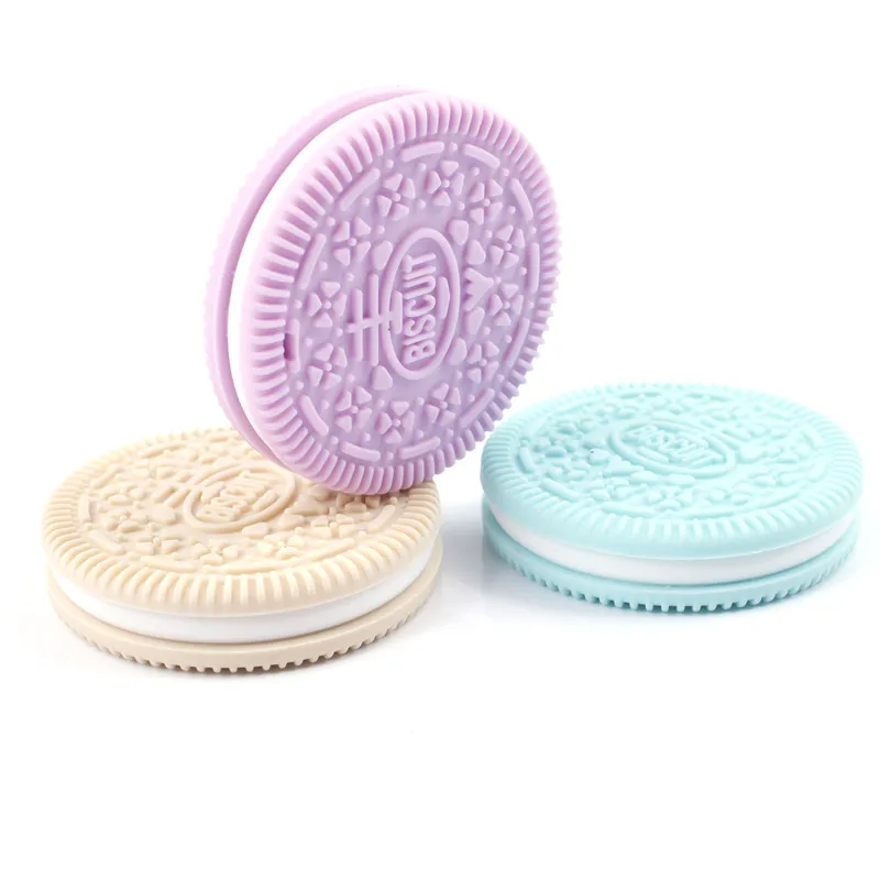

Silicone Chocolate Sandwich Biscuits Teether Food Grade Silicone Baby Pacifier Pendant BPA Free Diy Nursing Jewelry