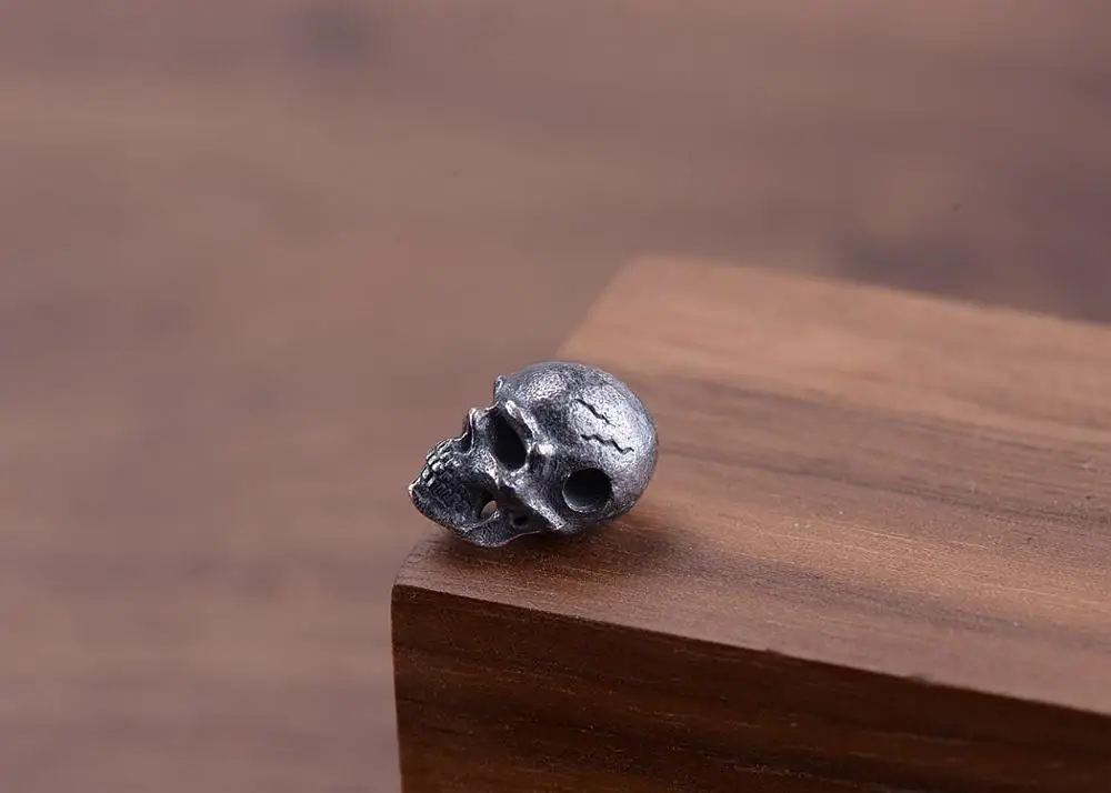 925 серебряный череп из бисера DIY Ювелирные изделия череп из бисера кулон Панк ювелирные изделия из бисера Скелет Кулон