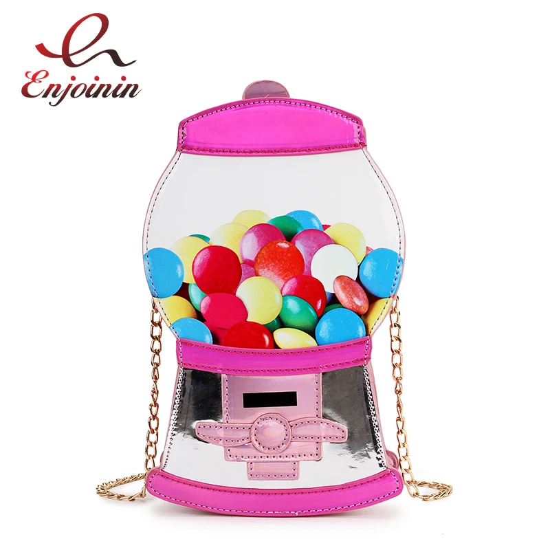 

Cute Fashion Candy Machine Pu Laser Pu Young Girl's Crossbody Mini Messenger Bag Shoulder Bag Handbag Female Flap Bolsa Handbag
