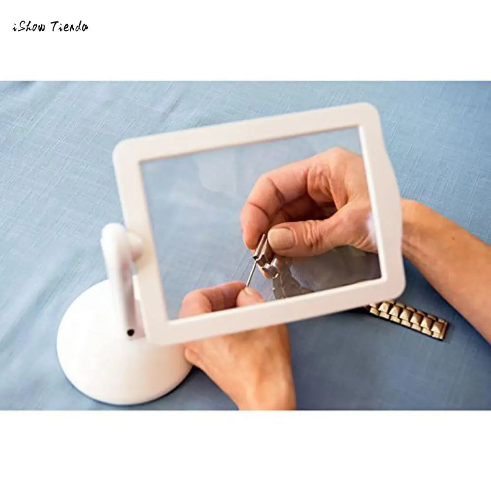 

New 1pc 19.5*14.5*15cm Adjustable LED Screen Page Magnifier Brighter Reading Viewer Screen Hands-Free With Light In White