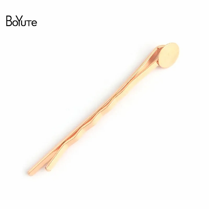 BoYuTe (20 piecesLot) 7 Colors Hair Pins Base Long Bobby Hair Clip with 8MM Flat Round Glue Pad for Diy Hairpins Jewelry Making (5)
