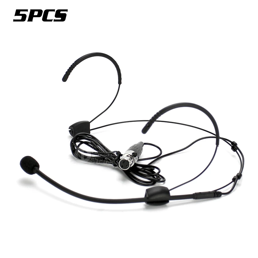 5 قطع الفنية البسيطة نظام ta3f xlr 3 دبوس مشبك مزدوج earset سماعة الميكروفون ل سامسون الارسال beltpack