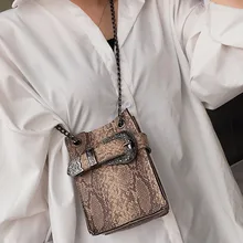 Для девочек в ретро-стиле, с маленькой защелкой, цепи Винтаж талии популярный под змеиную кожу змеи из искусственной кожи Для женщин многофункциональная сумка на плечо сумка "Почтальон" на ремне сумка