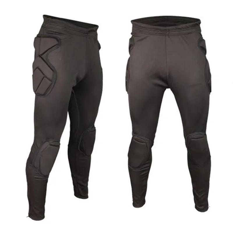 Men goalkeeper soccer training pants shorts knee pad sponge goal keeper rugby football trousers pant shin guard sport safety