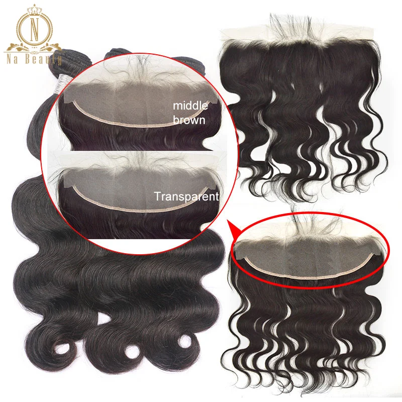 Body Wave Hair Bundles With Transparent Lace Frontal Peruvian Remy Human Hair Weave Pre Plucked Clear Lace Frontal With Bundles