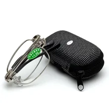 Гибкие очки "мини" для женщин и мужчин, металлические складные очки для чтения с чехлом+ 1,0+ 1,5+ 2,0+ 2,5+ 3,0+ 3,5+ 4,0