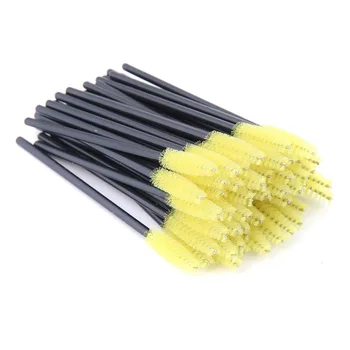 

500Pcs Yellow Eyelash Brushes Makeup Brushes Disposable Mascara Wands Applicator Spoolers Eye Lashes Cosmetic Brush Makeup Tools