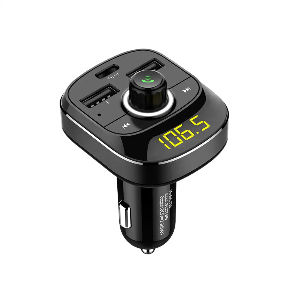 Vehemo 12V-24V Mic Bluetooth автомобильный комплект MP3 FM Type-C Smart Dual USB Handsfree стерео музыка Vehemo 12V-24V Mic Bluetooth автомобильный комплект MP3 FM Type-C Smart Dual USB Handsfree стерео музыка
