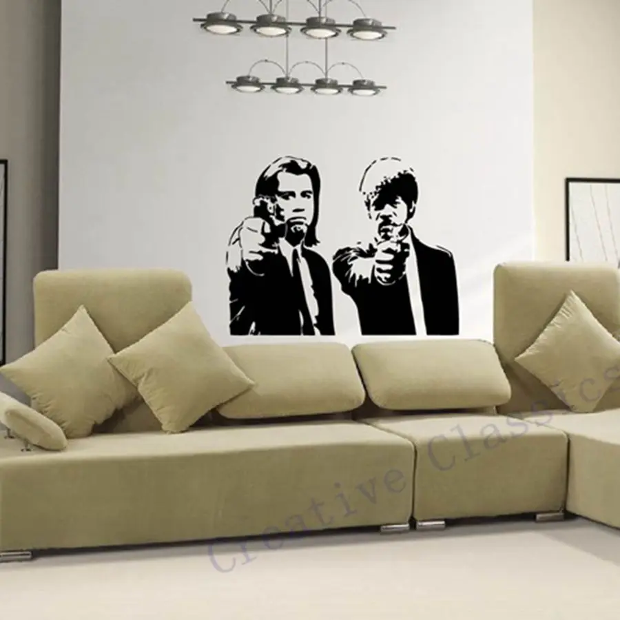 Banksy Jules und Vincent Pulp Fiction Vinyl Wandtattoo Aufkleber Wandbild Tapete Wandkunst Dekoration