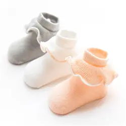 4 цвета для новорожденных Детские хлопковые носки милые кружева малышей теплые носки унисекс хлопковые носки