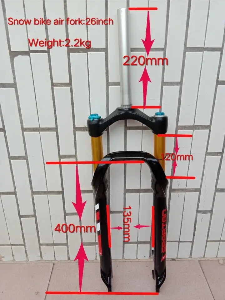

Snow beach air fork 26*4.0 fat bike suspension cruiser spread 135mm Interantional A installation style