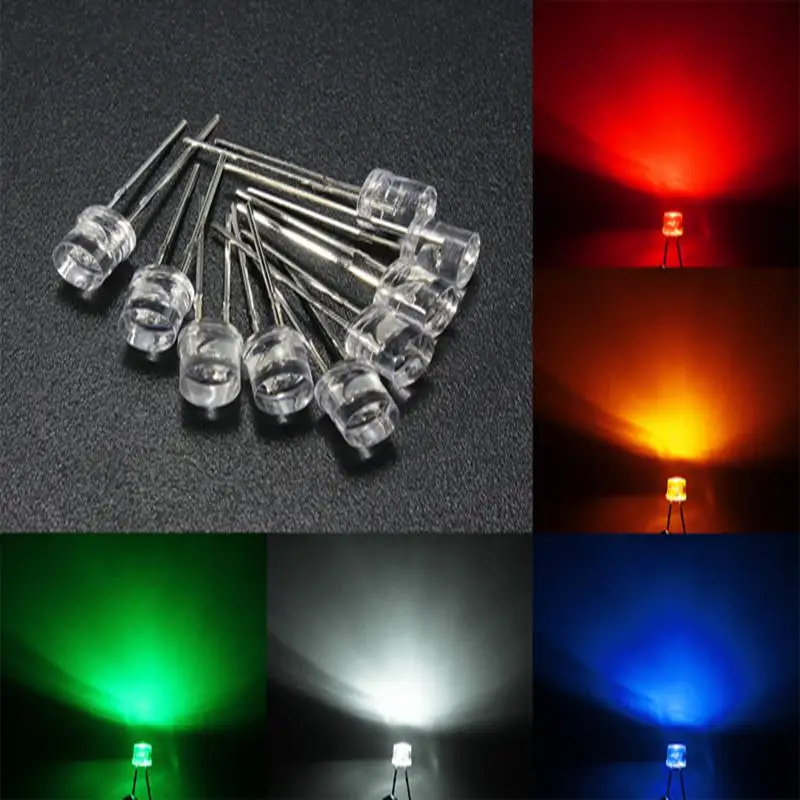 group dioda Clear Flat Diodes Emitting Water LED Top 10pcs 3mm/5mm group dioda Clear Flat Diodes Emitting Water LED Top 10pcs 3mm/5mm
