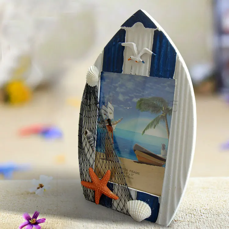 shiiping парусная лодка рамка для фотографий в средиземноморском стиле стиль твердая деревянная рамка пляжная рамка для фотографий, искусство подарок
