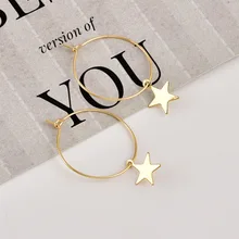 2019 Nouvelle Personnalité Simple Pentagramme Boucle D'oreille Femelle Métal Étoiles Balancent boucles d'oreilles pour femmes Fille Bijoux À La Mode(China)
