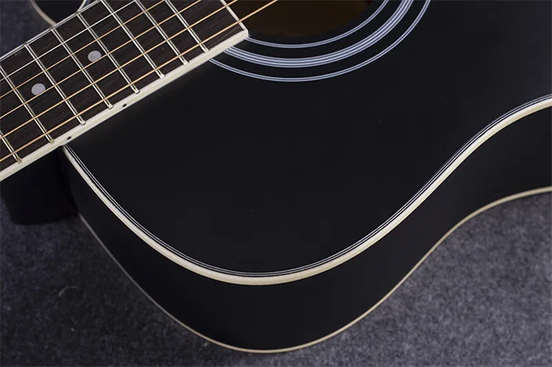 41-42 новая 41-дюймовая матовая краска черный цвет акустическая гитара с грифом из палисандра гитара ra с тюнером струны с жестким корпусом