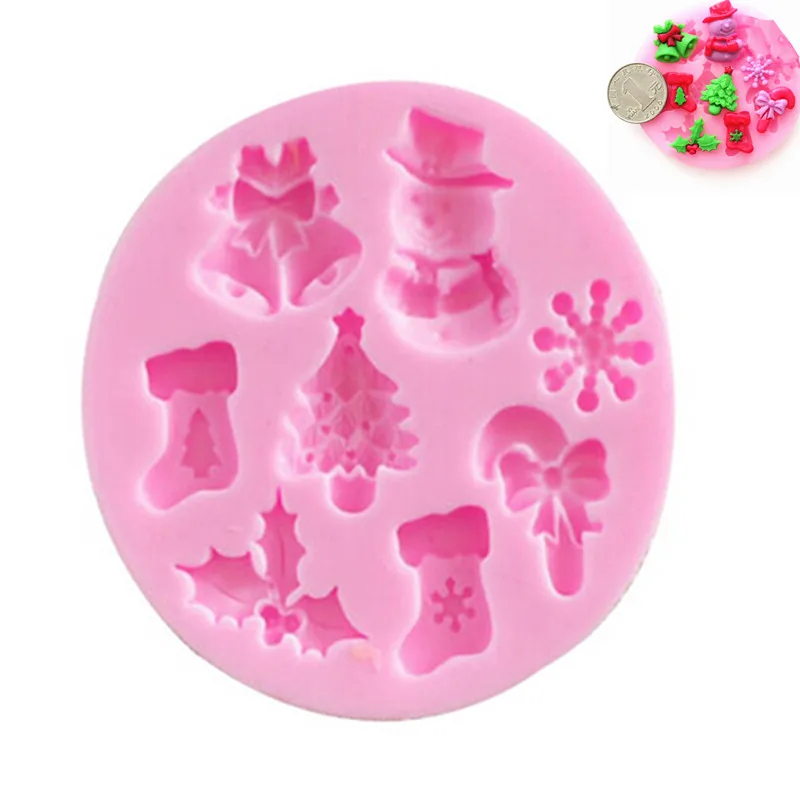 

Christmas Silicone Cake Mold Mould For Fimo Resin Polymer Clay Sugarcraft Fondant DIY Tools 1PC