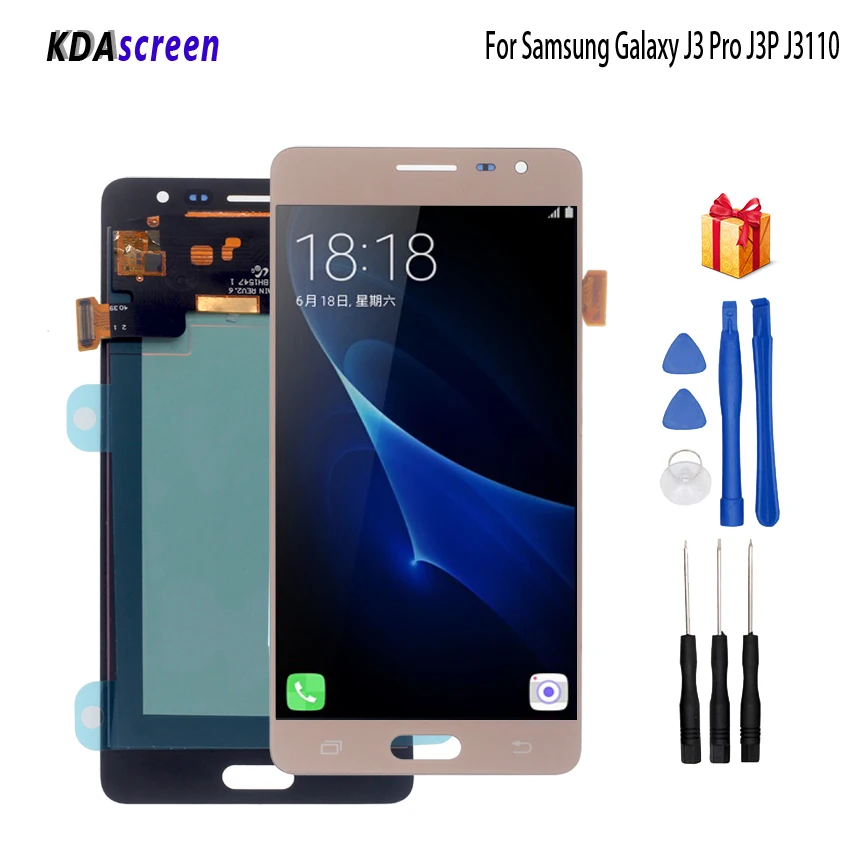 

AMOLED For Samsung Galaxy J3 Pro J3P J3110 LCD Display Touch Screen Digitizer Display Screen LCD Phone Parts Free Tools
