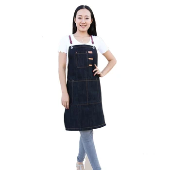 

Korean fashion kitchen cowboy aprons cooking coffee shop nail painting men and women overalls