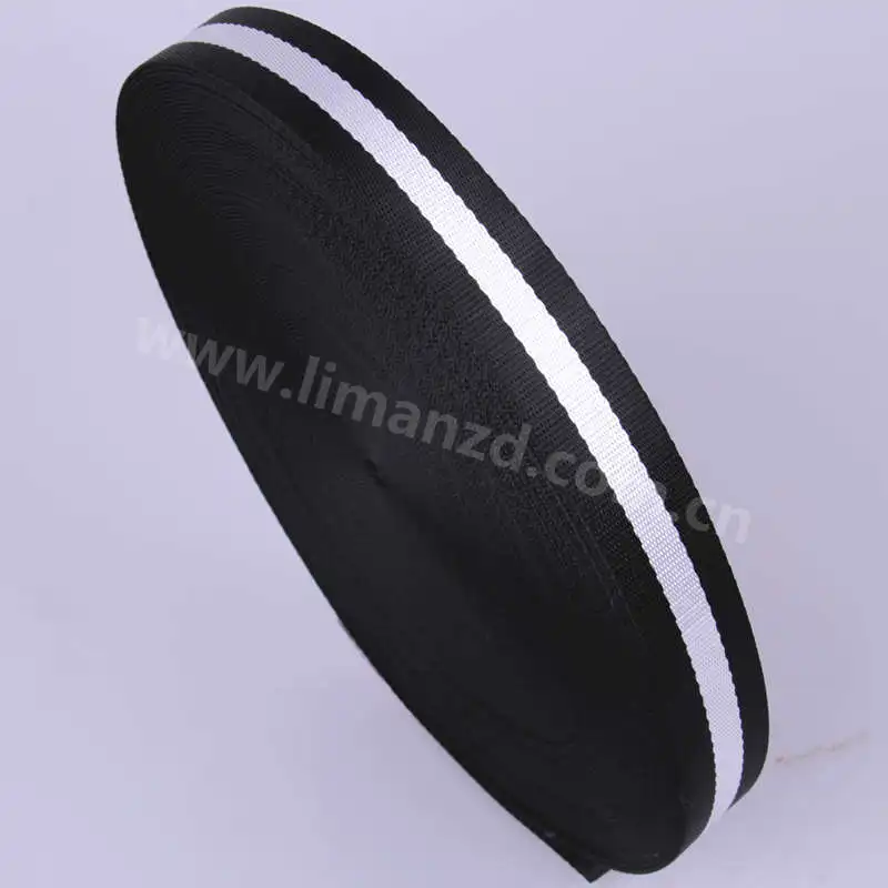 black/white nylon webbing,striped nylon webbing tapein bing from