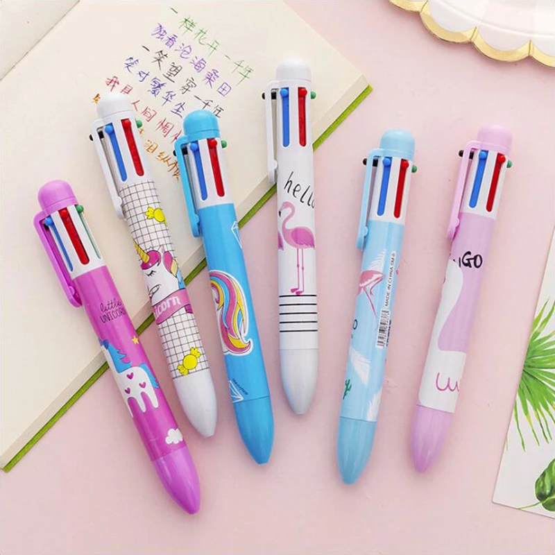 

Colorful Animal Pattern Ballpoint Pen Multifunction 6 in1 Funny Ball Pens For Writing Office Stationery and School Supplies 1PCS