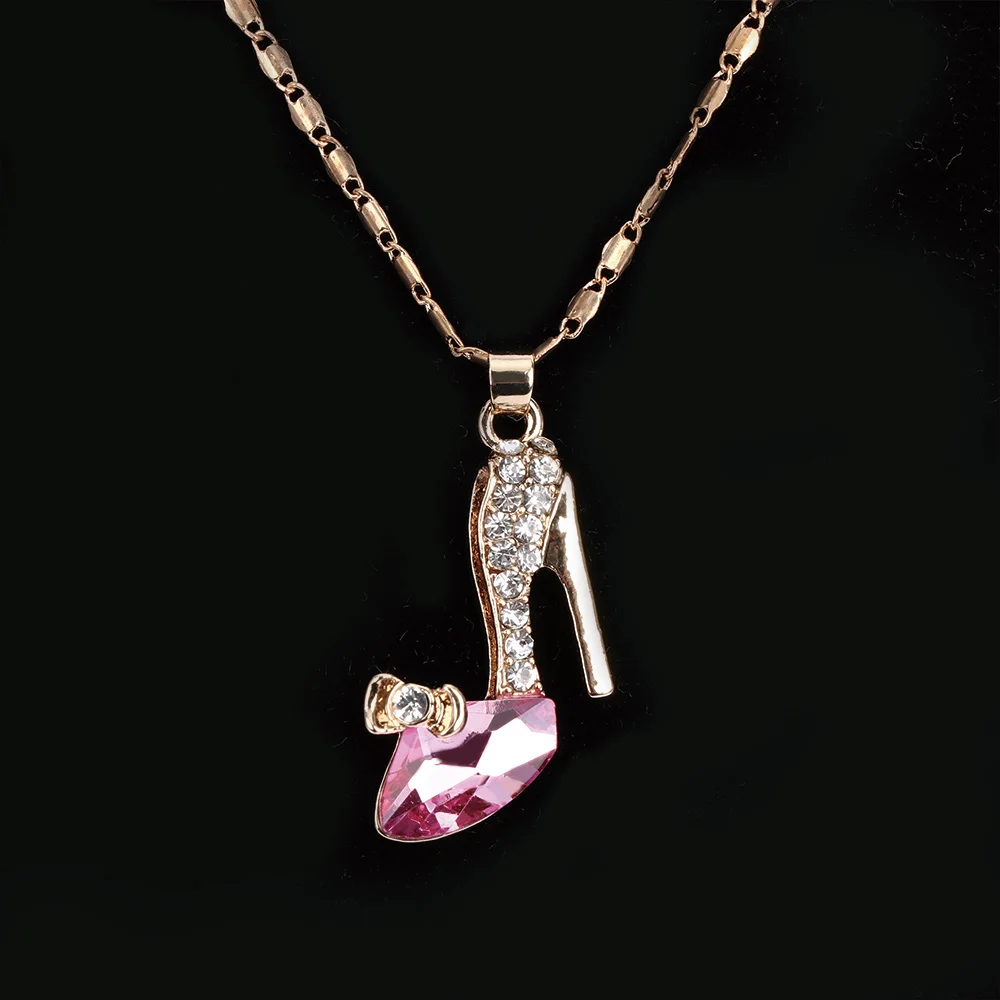 Hot 1PC Cinderella High heel Pendant Women Long Necklace Multicolor Dream Rhinestone Crystal Shoes Romantic Jewelry Accessories | Украшения