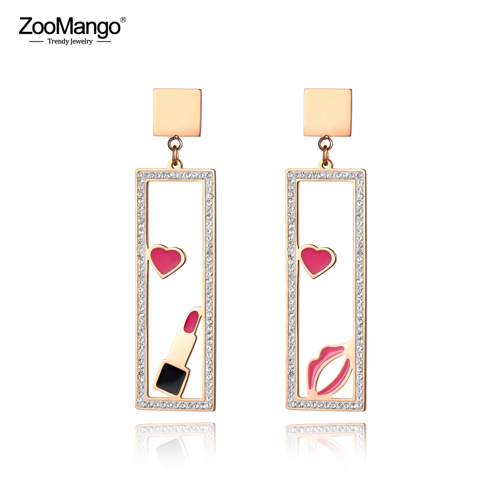 ZooMango Makeups Элементы Ювелирные изделия розовые губы и помада с Стразы чехол из