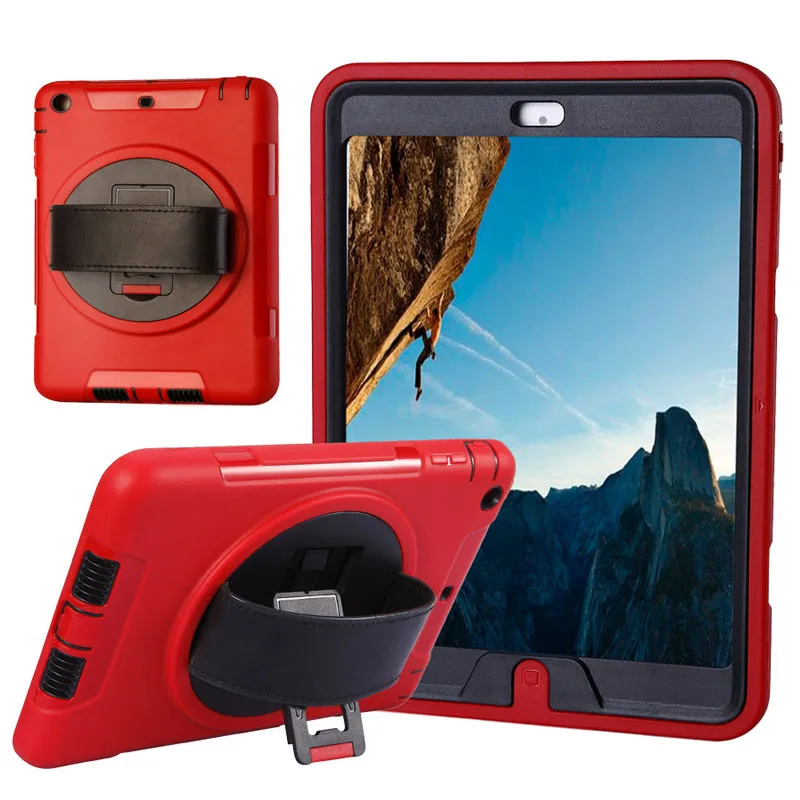 360 градусов складной чехол для Apple iPad mini 4 смарт-задняя крышка Подставка противоударный Гибридный сверхмощный - Цвет: red for ipad mini 4