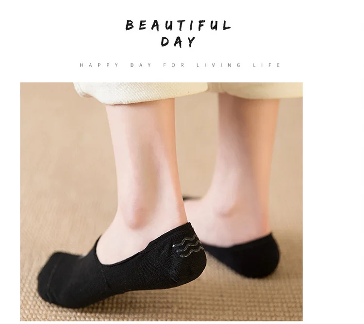 FENNASI/1 пара, женские невидимые короткие носки, Нескользящие силиконовые носки-лодочки, хлопковые носки с низким вырезом, вышивка медведь