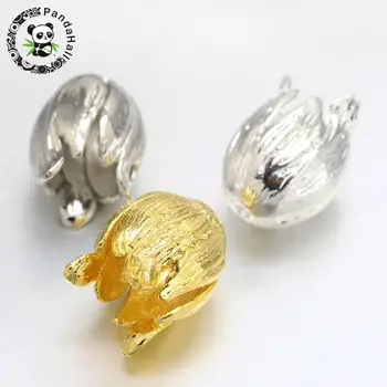 

50pcs Mixed Color Environmental Vacuum Plating Long-Lasting Plated Brass Bead Caps 3-Petal Flower for Jewelry Making DIY Finding