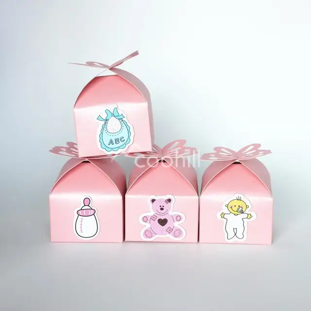 50 Pink Baby Shower Favors Butteryfly Pattern Candy Boxes 50 Pink Baby Shower Favors Butteryfly Pattern Candy Boxes