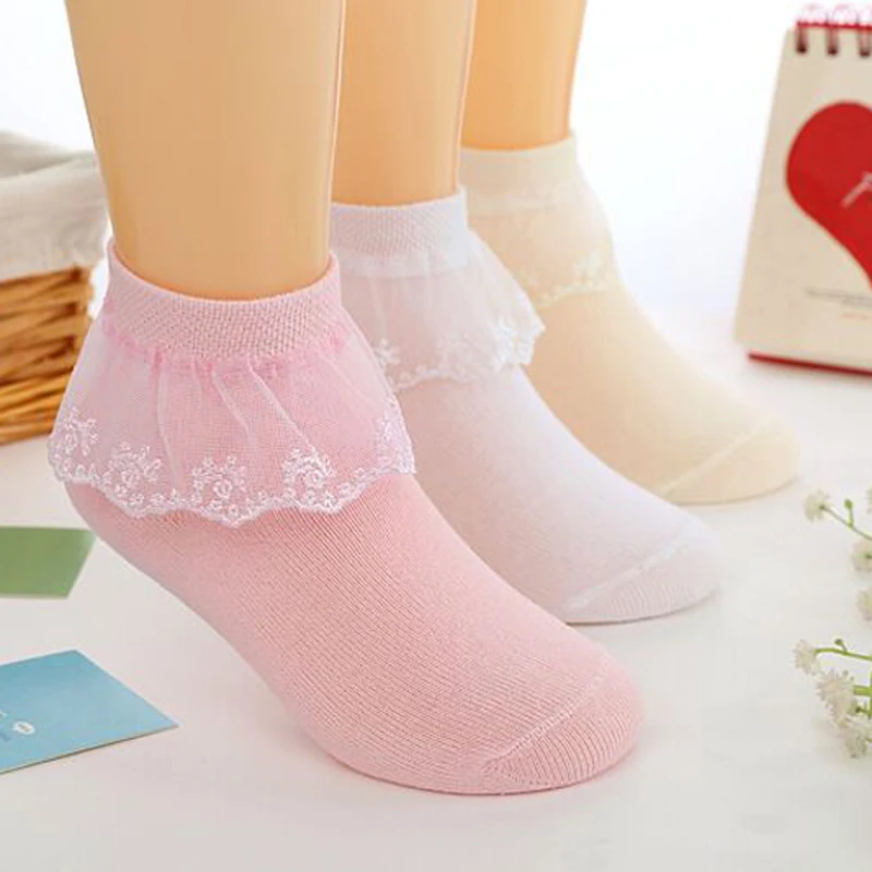 5pairs/lot Girls Lace Princess Socks Spring Summer fall Kids Child
