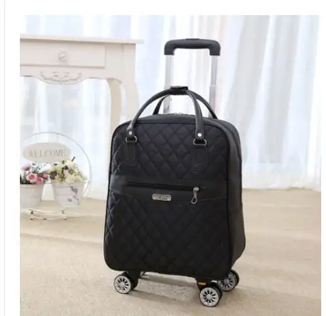 Сумка на колесиках для путешествий, Женский дорожный рюкзак на колесиках, сумки на колесиках, Оксфорд, большая вместительность, багаж на колесиках, чемодан, сумка - Цвет: 20 inch black