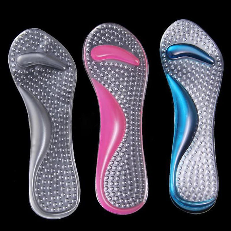 2Pairs/Lot Washable Soft Gel Insole 3/4 Lady Shoe Pad With Non Slip