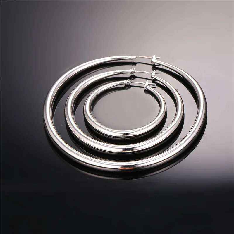 Collare модный браслет большие круглые серьги для Для женщин подарок золото/серебро Цвет оптом, крупноразмерные блестящие серьги Модные украшения E519