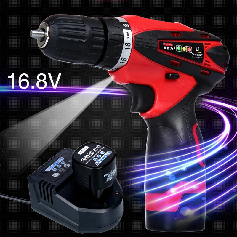 Two Speed rechargeable drill 16.8V lithium battery electric hand drills waterproof led light