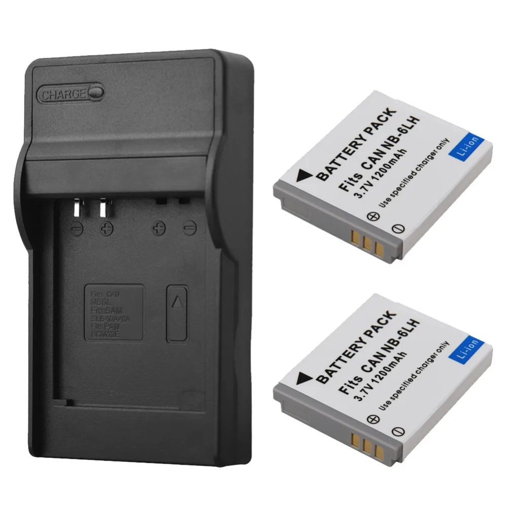 Billig 2 stücke NB 6L NB 6LH Ersatz Batterie + Ladegerät Für Canon IXUS 310 SX240 SX275 SX280 SX510 SX500 HS 95 200 105 210 300 S90 S95