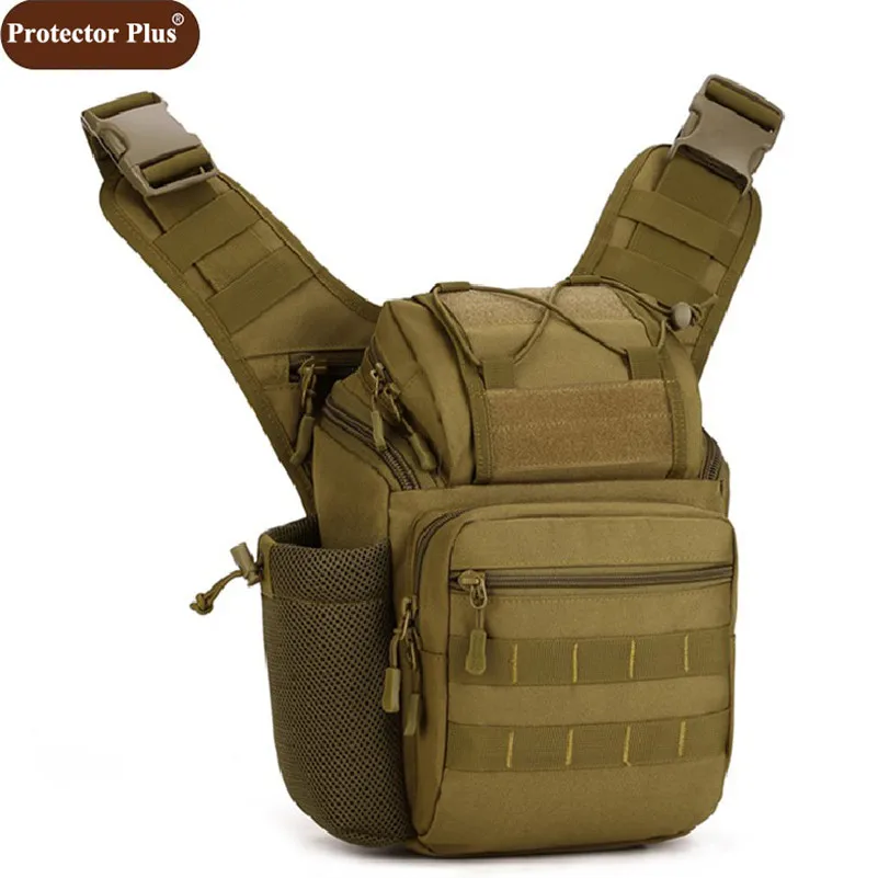 

Protector Plus Men Fashion Messenger Bag High Quality Waterproof Nylon Pack Student School Bag Hasp Cover Military Handbag D181
