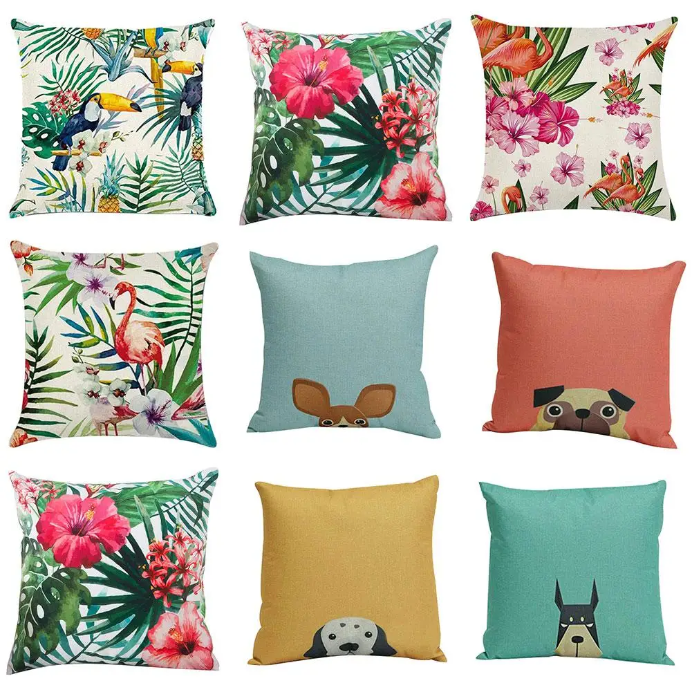 

45*45cm Leaf Bird Print Pillow Case Cartoon Animal Pillowcase Throw Pillowcases Decorative Pillows anime Body Pillow Cases