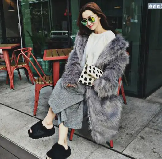 Clobee Winter Women's Faux Fur Coat Artificial Fur Overcoat Furry Jacket Femme Plus Size Warm Fake Fur Outwear Q922