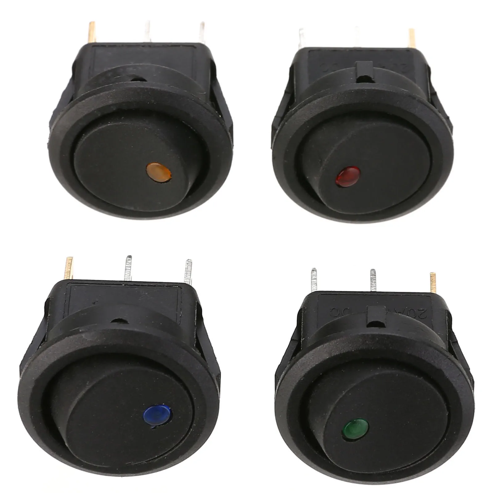 ILLUMINATED BLUE FULL LED ROUND ROCKER SPST SWITCH ON//OFF 12V 16AMP CAR RACE