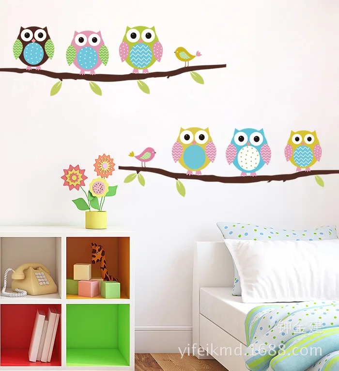 

The owl wall home decoration cartoon adornment bedroom of children room background wall stickers