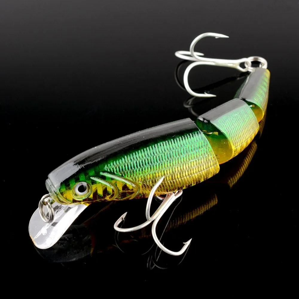 Swimbait Jointed Top Water Minnow Fishing Lures Hook Crankbait Bait Bass 3 Sections 10cm Fishing