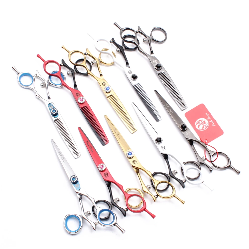 

6" 17.5cm JP 440C Swivel Handle Purple Dragon Professional Barber Scissors Cutting Shears Thinning Scissors Hair Scissors Z9019